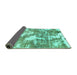 Sideview of Abstract Turquoise Modern Rug, abs3850turq