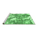 Sideview of Machine Washable Abstract Emerald Green Modern Area Rugs, wshabs3850emgrn