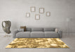 Machine Washable Abstract Brown Modern Rug in a Living Room,, wshabs3850brn