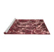 Sideview of Machine Washable Abstract Red Rug, wshabs3851