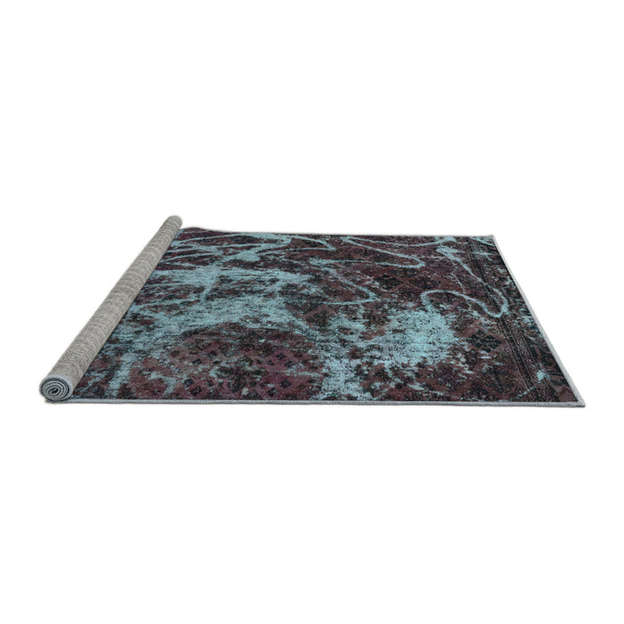 Sideview of Machine Washable Abstract Light Blue Modern Rug, wshabs3851lblu