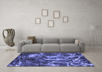 Machine Washable Abstract Blue Modern Rug, wshabs3851blu