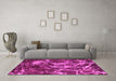 Machine Washable Abstract Pink Modern Rug in a Living Room, wshabs3851pnk