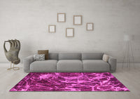 Machine Washable Abstract Pink Modern Rug, wshabs3851pnk