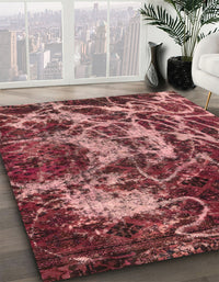 Abstract Red Modern Rug, abs3851