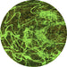 Round Abstract Green Modern Rug, abs3851grn