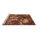 Sideview of Machine Washable Abstract Brown Modern Rug, wshabs3851brn