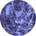 Round Abstract Blue Modern Rug, abs3851blu