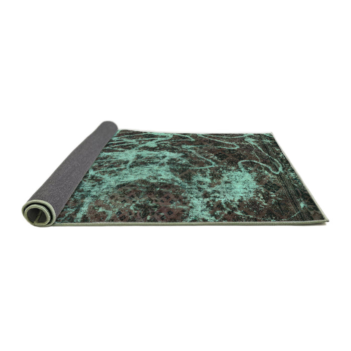 Sideview of Abstract Turquoise Modern Rug, abs3851turq