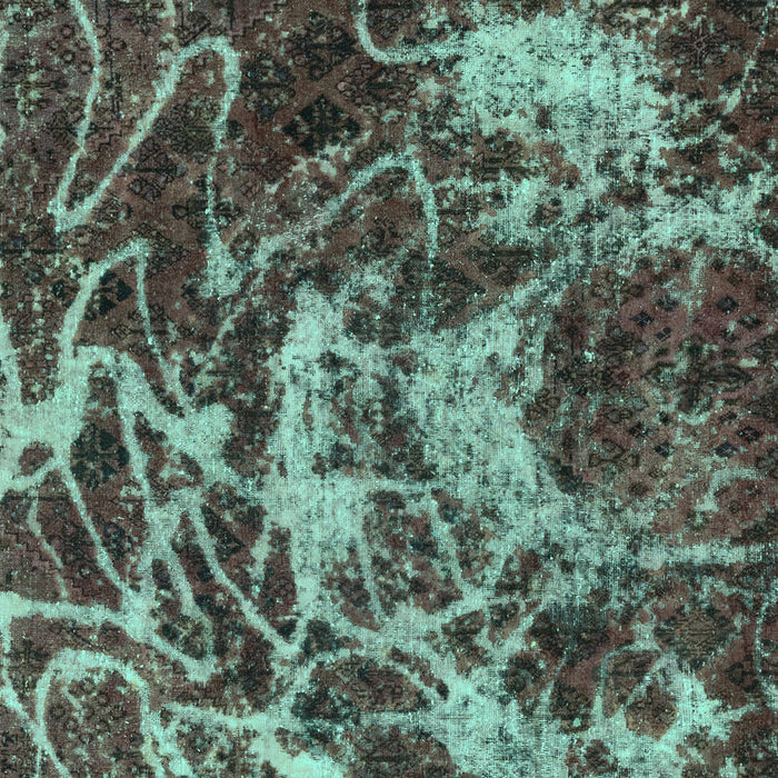 Machine Washable Abstract Turquoise Modern Area Rugs, wshabs3851turq