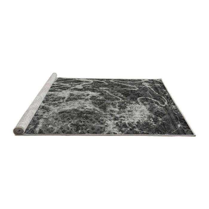 Sideview of Machine Washable Abstract Gray Modern Rug, wshabs3851gry