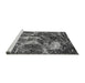 Sideview of Machine Washable Abstract Gray Modern Rug, wshabs3851gry