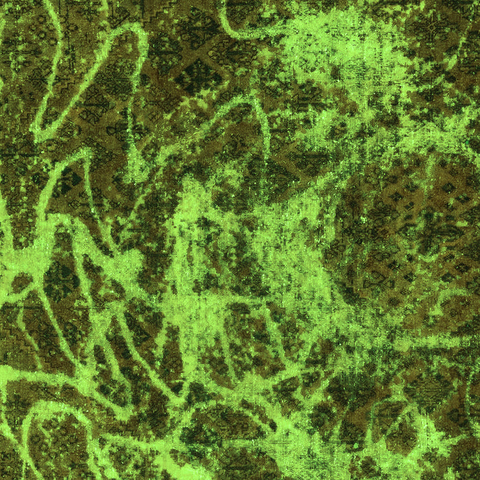 Machine Washable Abstract Green Modern Area Rugs, wshabs3851grn