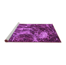 Sideview of Machine Washable Abstract Purple Modern Area Rugs, wshabs3851pur