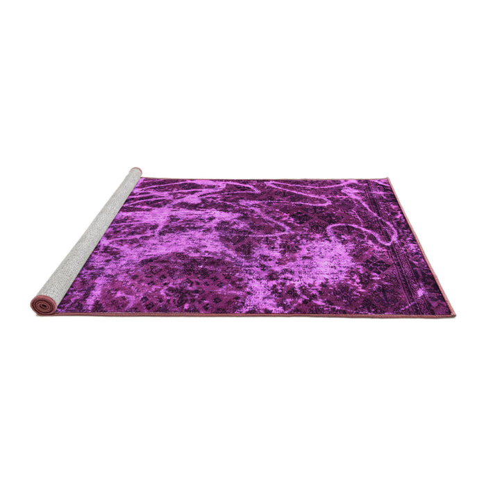 Sideview of Machine Washable Abstract Purple Modern Area Rugs, wshabs3851pur