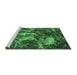 Sideview of Machine Washable Abstract Emerald Green Modern Area Rugs, wshabs3851emgrn