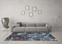 Machine Washable Abstract Light Blue Modern Rug, wshabs3851lblu