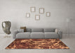 Machine Washable Abstract Brown Modern Rug in a Living Room,, wshabs3851brn