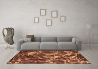 Machine Washable Abstract Brown Modern Rug, wshabs3851brn