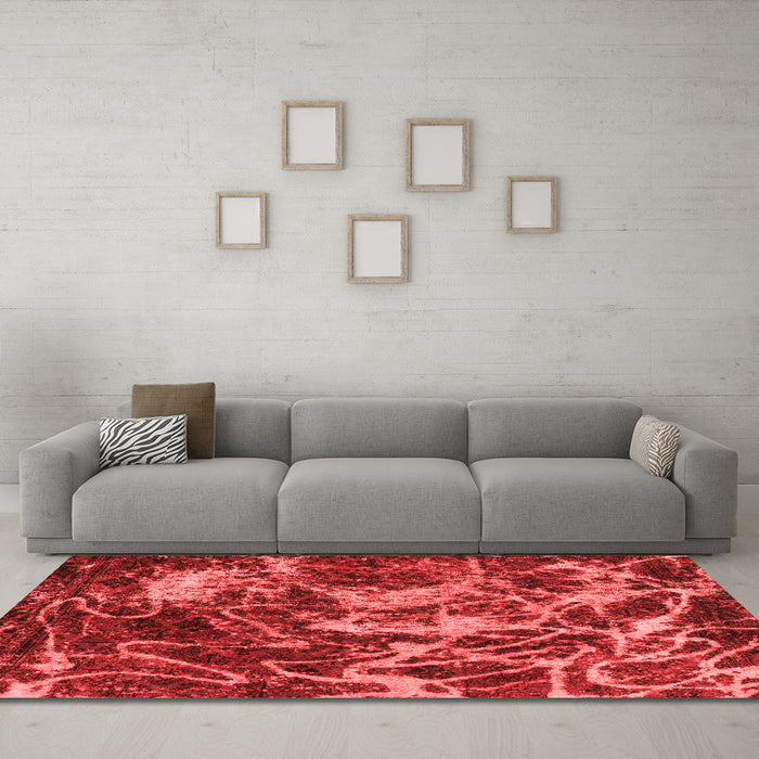 Modern Red Washable Rugs