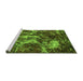 Sideview of Machine Washable Abstract Green Modern Area Rugs, wshabs3851grn