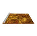 Sideview of Machine Washable Abstract Yellow Modern Rug, wshabs3851yw