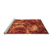 Sideview of Machine Washable Abstract Orange Modern Area Rugs, wshabs3851org