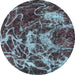 Round Abstract Light Blue Modern Rug, abs3851lblu