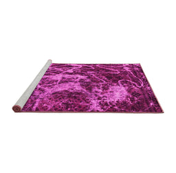 Sideview of Machine Washable Abstract Pink Modern Rug, wshabs3851pnk