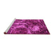 Sideview of Machine Washable Abstract Pink Modern Rug, wshabs3851pnk