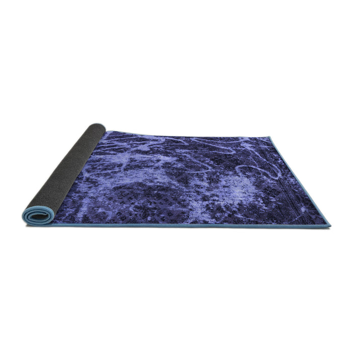 Sideview of Abstract Blue Modern Rug, abs3851blu