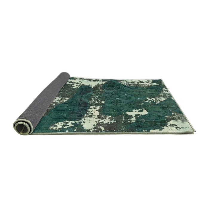Sideview of Abstract Dark Slate Gray Green Modern Rug, abs3852