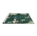 Sideview of Machine Washable Abstract Dark Slate Gray Green Rug, wshabs3852