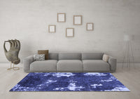 Machine Washable Abstract Blue Modern Rug, wshabs3852blu