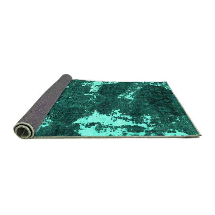 Sideview of Abstract Turquoise Modern Rug, abs3852turq