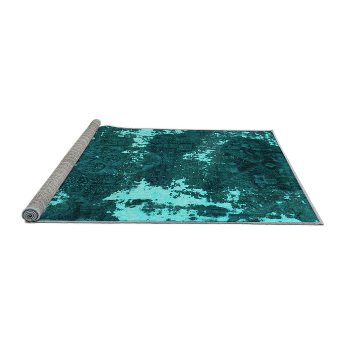 Sideview of Machine Washable Abstract Light Blue Modern Rug, wshabs3852lblu