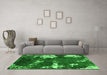 Machine Washable Abstract Green Modern Area Rugs in a Living Room,, wshabs3852grn