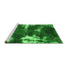 Sideview of Machine Washable Abstract Green Modern Area Rugs, wshabs3852grn