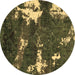 Round Machine Washable Abstract Brown Modern Rug, wshabs3852brn