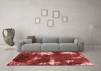 Machine Washable Abstract Red Modern Rug, wshabs3852red