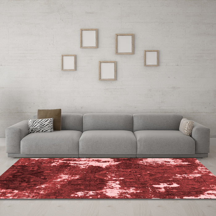 Modern Red Washable Rugs