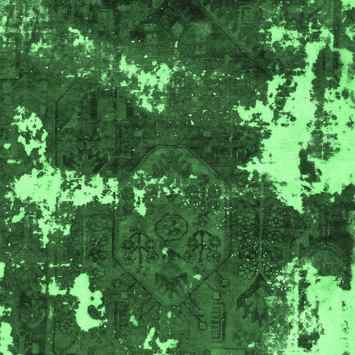 Machine Washable Abstract Emerald Green Modern Area Rugs, wshabs3852emgrn