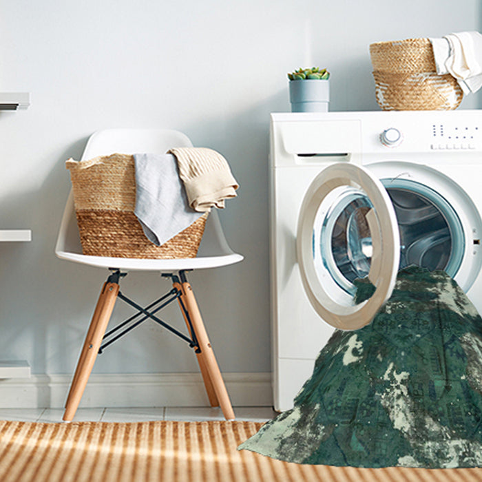 Machine Washable Abstract Dark Slate Gray Green Rug in a Washing Machine, wshabs3852