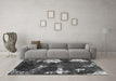 Machine Washable Abstract Gray Modern Rug in a Living Room,, wshabs3852gry