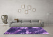 Machine Washable Abstract Purple Modern Area Rugs in a Living Room, wshabs3852pur