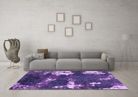 Machine Washable Abstract Purple Modern Rug, wshabs3852pur