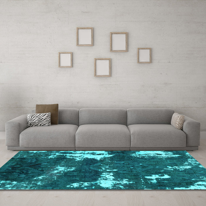 Machine Washable Abstract Light Blue Modern Rug in a Living Room, wshabs3852lblu