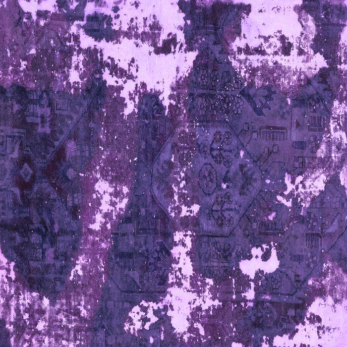 Square Machine Washable Abstract Purple Modern Area Rugs, wshabs3852pur