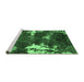 Sideview of Machine Washable Abstract Emerald Green Modern Area Rugs, wshabs3852emgrn