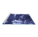 Sideview of Machine Washable Abstract Blue Modern Rug, wshabs3852blu